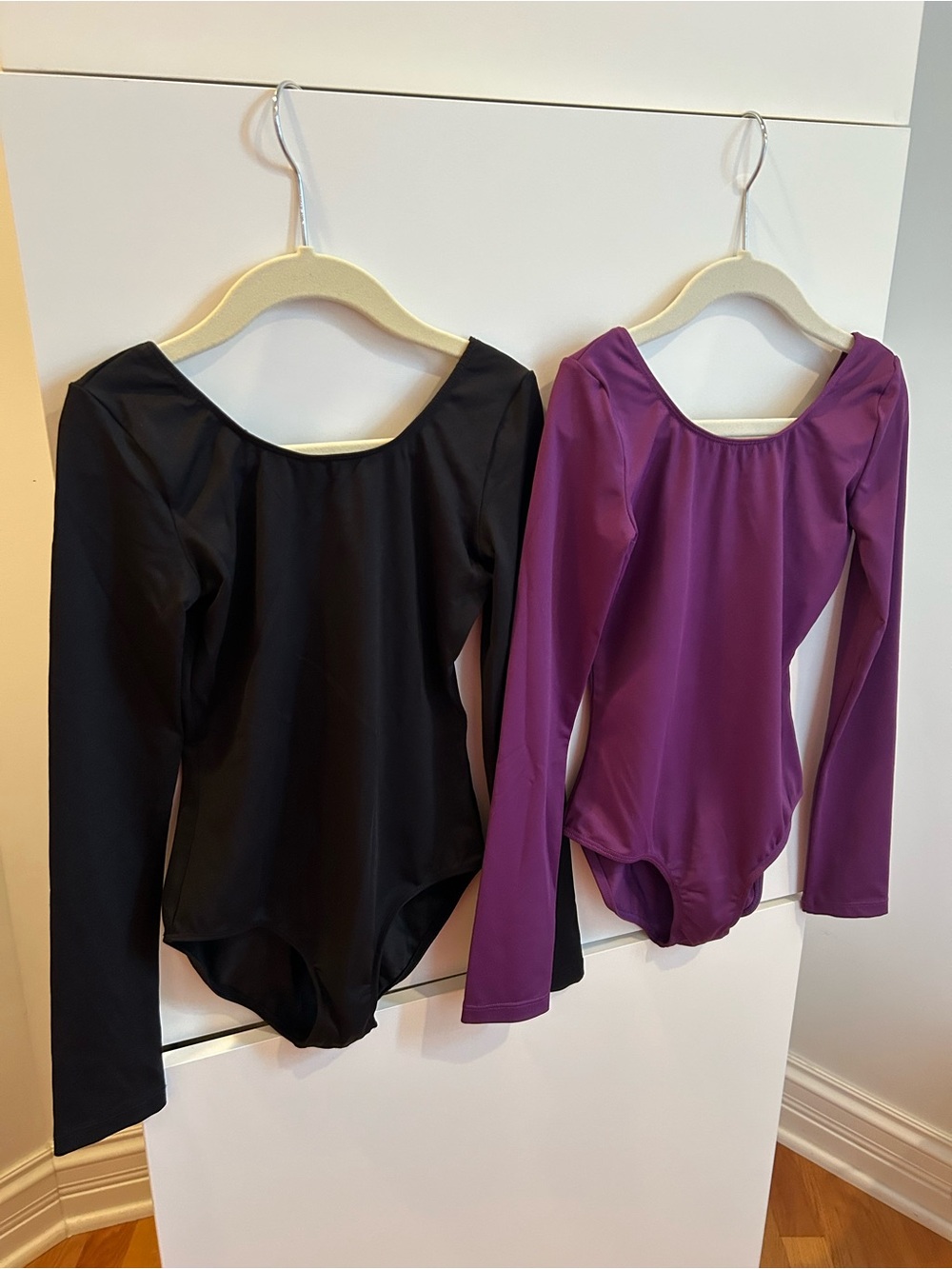 Bloch Girls Set of 2 Long-Sleeve Dance Leotard - Black & Purple - Size 8-10